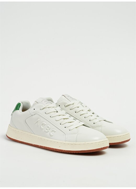 Acbc Beyaz - Yeşil Erkek Deri Sneaker SHACBTL 2