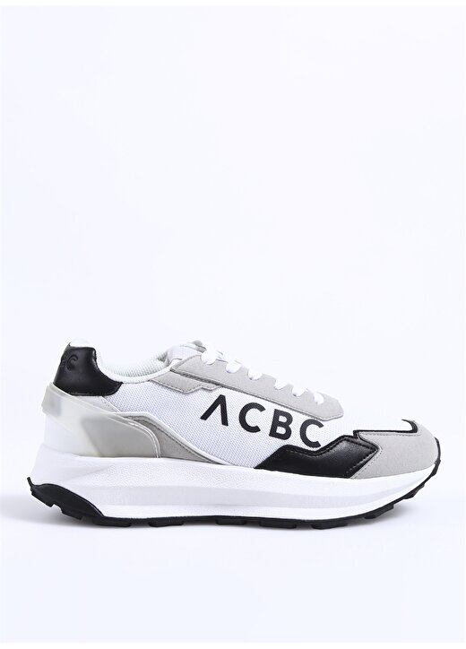 Acbc Beyaz - Siyah Erkek Deri Sneaker SHACBRUN 1