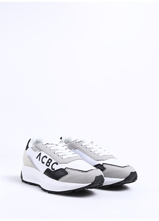 Acbc Beyaz - Siyah Erkek Deri Sneaker SHACBRUN 2