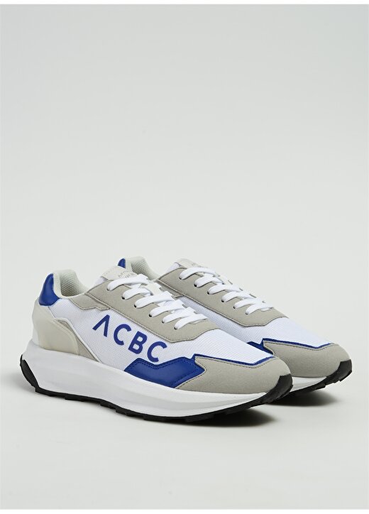 Acbc Beyaz - Mavi Erkek Deri Sneaker SHACBRUN 2