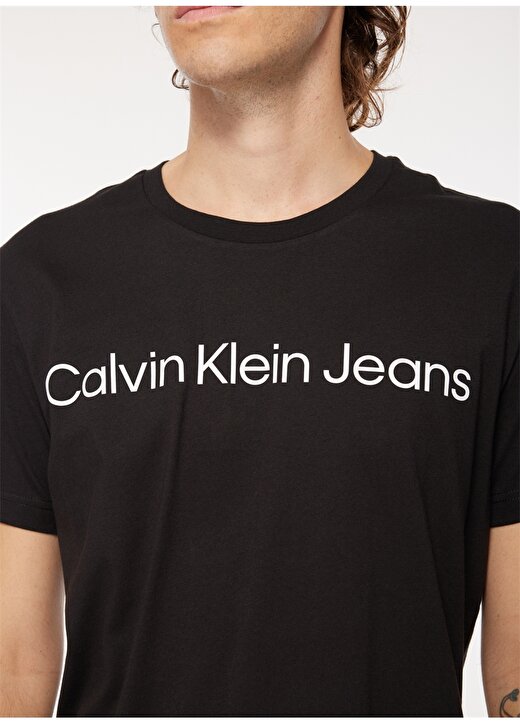 Calvin Klein Jeans Bisiklet Yaka Baskılı Siyah Erkek T-Shirt J30J322552BEH 3
