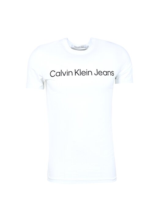 Calvin Klein Jeans Bisiklet Yaka Baskılı Beyaz Erkek T-Shirt J30J322552YAF 1