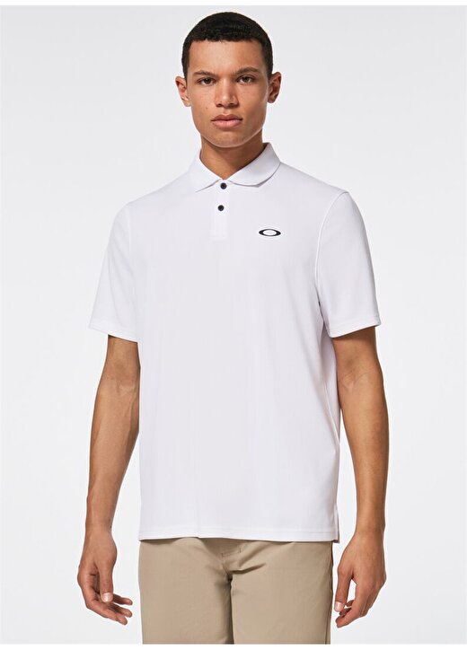 Oakley Beyaz Erkek Polo Yaka Baskılı Polo T-Shirt OAKLEY OAKLEY ICON TN PROTECT RC 2