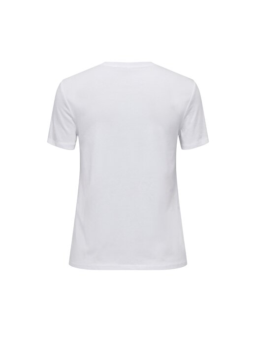 Only O Yaka Baskılı Beyaz Kadın T-Shirt ONLBENJI REG S/S HEART TOP BOX JRS 2