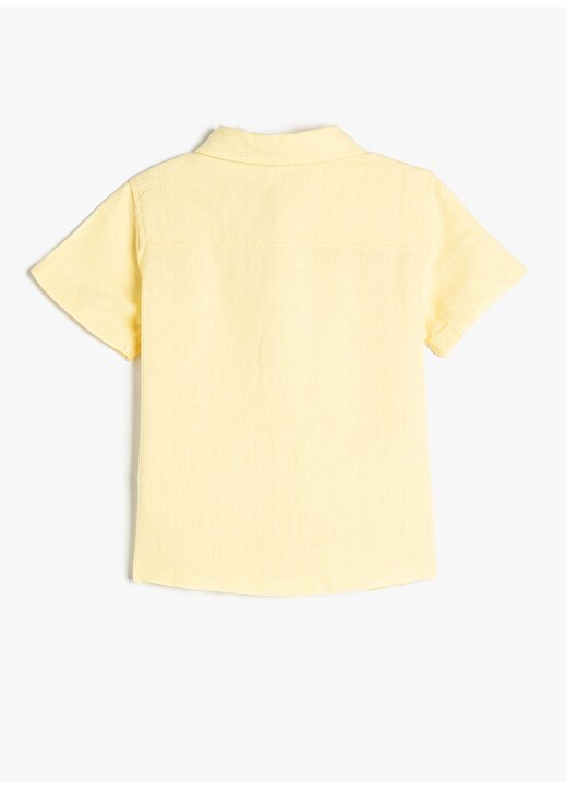Koton Sarı Erkek Bebek Kısa Kollu Düz Gömlek 3SMB60058TW 2
