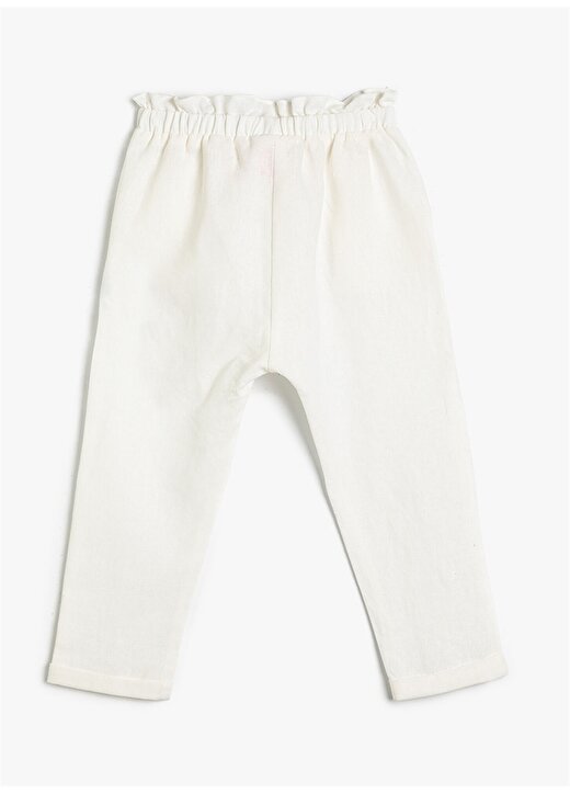 Koton Beyaz Kız Bebek Boru Paça Düz Pantolon 3SMG40021AW 2