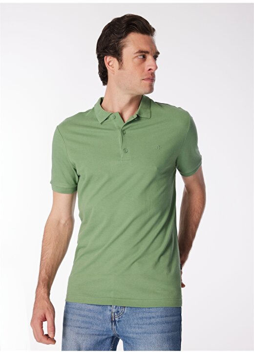 Back And Bond Polo Yaka Düz Su Yeşili Erkek T-Shirt B32S10015 2
