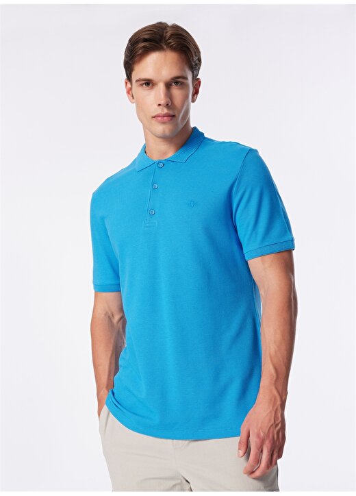 Back And Bond Polo Yaka Düz Açık Mavi Erkek T-Shirt B32S10015 3
