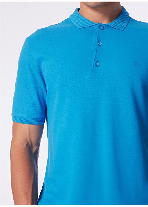 Back And Bond Polo Yaka Düz Açık Mavi Erkek T-Shirt B32S10015 4