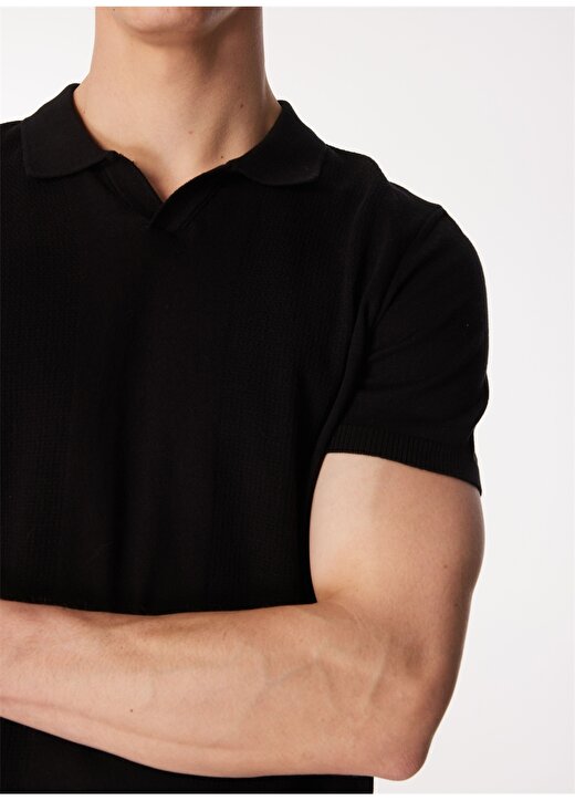 Back And Bond Polo Yaka Düz Siyah Erkek T-Shirt B32S40014 4