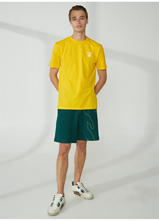 Ucla Bisiklet Yaka Sarı Erkek T-Shirt BASS 2