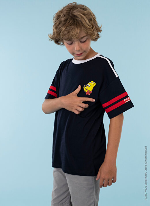 Haribo Baskılı Lacivert Erkek Çocuk T-Shirt HRBTXT003 2