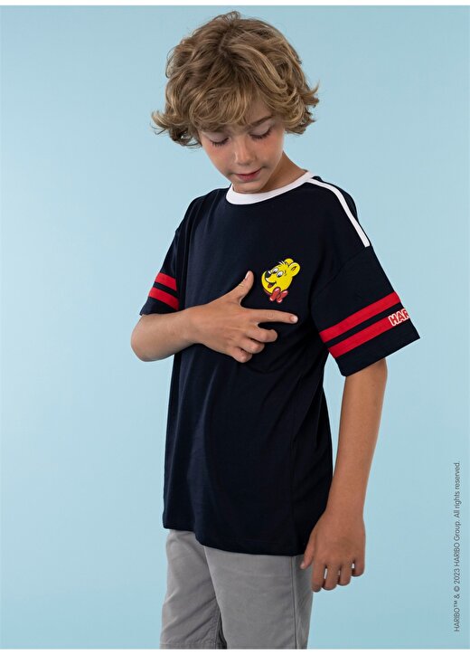 Haribo Baskılı Lacivert Erkek Çocuk T-Shirt HRBTXT003 2