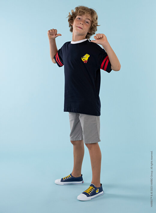 Haribo Baskılı Lacivert Erkek Çocuk T-Shirt HRBTXT003 4
