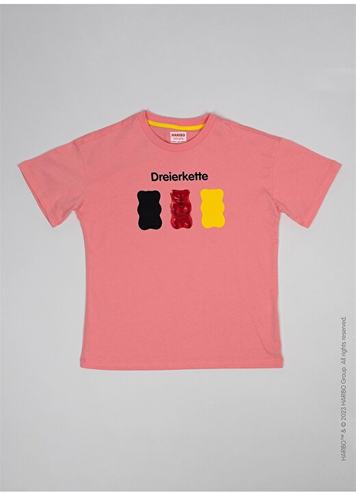 Haribo Baskılı Pembe Kız Çocuk T-Shirt HRBTXT009 1