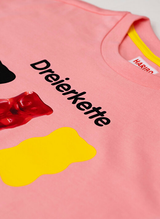 Haribo Baskılı Pembe Kız Çocuk T-Shirt HRBTXT009 2