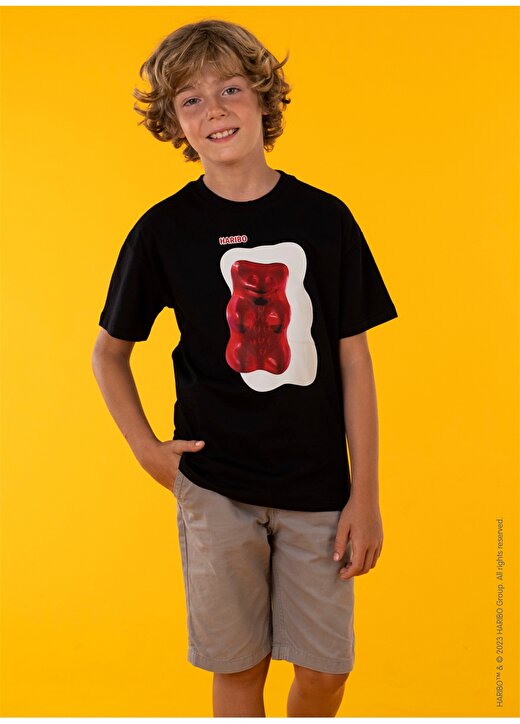 Haribo Baskılı Siyah Erkek Çocuk T-Shirt HRBTXT010 1