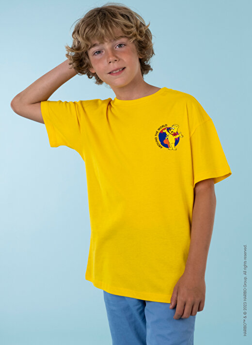 Haribo Baskılı Sarı Kız Çocuk T-Shirt HRBTXT100 1