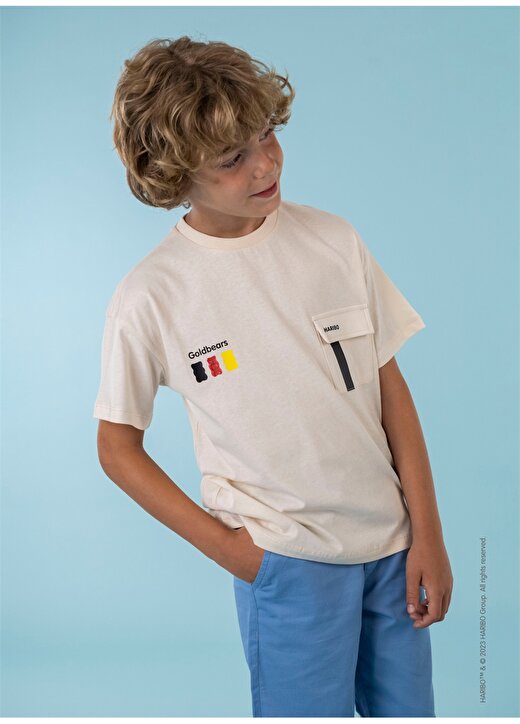 Haribo Baskılı Krem Erkek Çocuk T-Shirt HRBTXT004 3