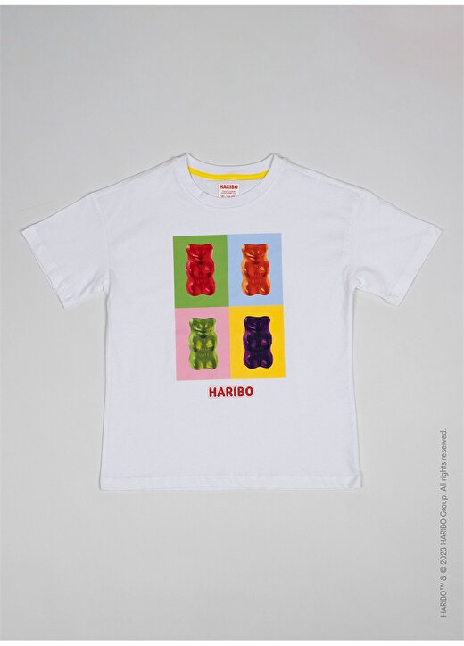 Haribo Baskılı Beyaz Erkek Çocuk T-Shirt HRBTXT011 1