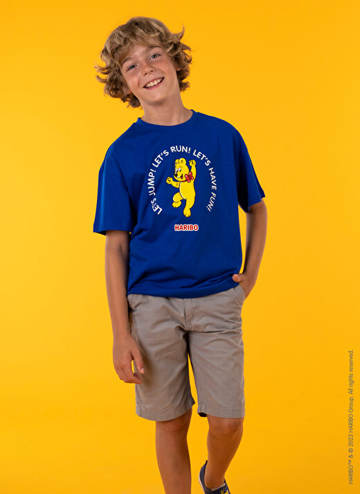 Haribo Baskılı Lacivert Erkek Çocuk T-Shirt HRBTXT101 1