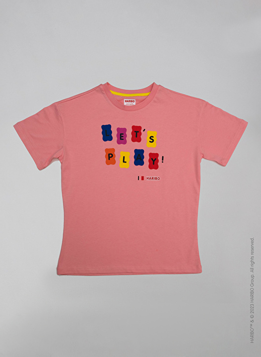 Haribo Baskılı Pembe Kız Çocuk T-Shirt HRBTXT104 3