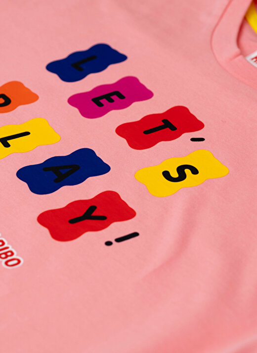 Haribo Baskılı Pembe Kız Çocuk T-Shirt HRBTXT104 4