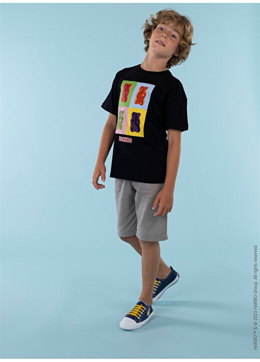 Haribo Baskılı Siyah Erkek Çocuk T-Shirt HRBTXT011 2