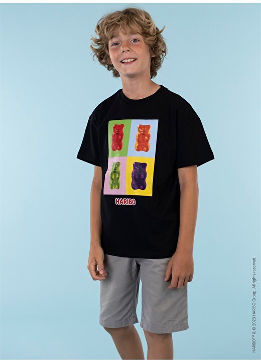 Haribo Baskılı Siyah Erkek Çocuk T-Shirt HRBTXT011 3