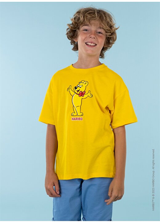 Haribo Baskılı Sarı Erkek Çocuk T-Shirt HRBTXT107 1