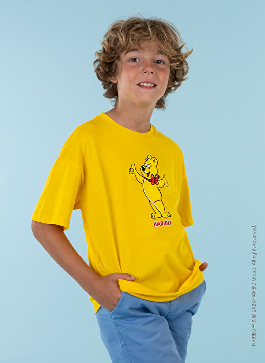 Haribo Baskılı Sarı Erkek Çocuk T-Shirt HRBTXT107 2
