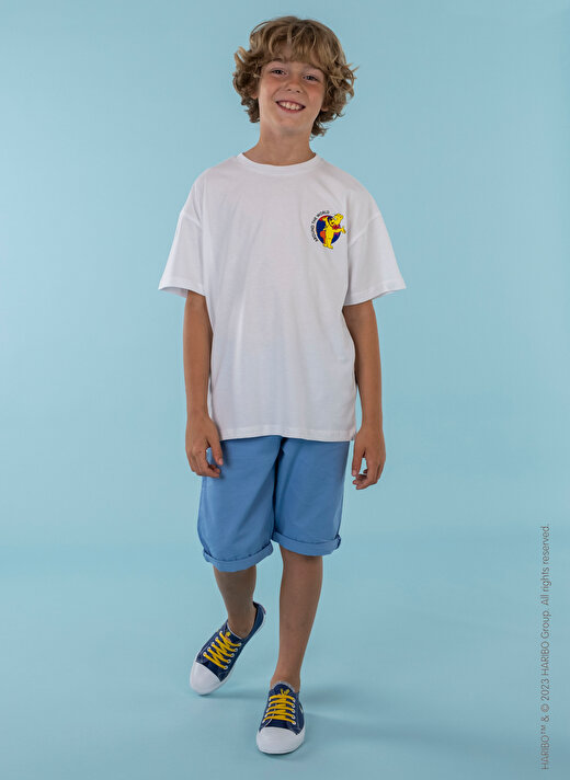 Haribo Baskılı Beyaz Erkek Çocuk T-Shirt HRBTXT100 1