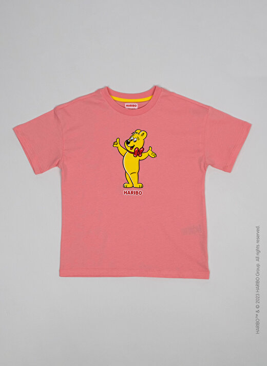 Haribo Baskılı Pembe Kız Çocuk T-Shirt HRBTXT107 1