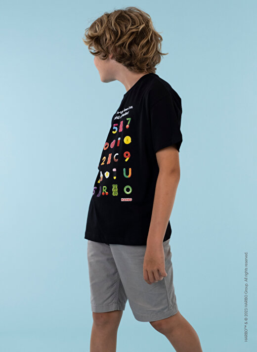 Haribo Baskılı Siyah Erkek Çocuk T-Shirt HRBTXT105 3