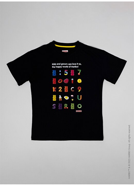 Haribo Baskılı Siyah Erkek Çocuk T-Shirt HRBTXT105 4