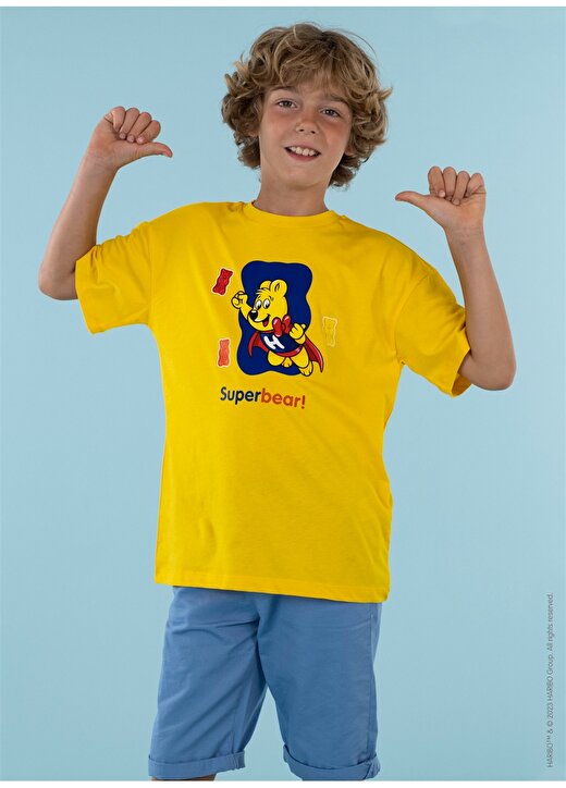 Haribo Baskılı Sarı Erkek Çocuk T-Shirt HRBTXT108 2
