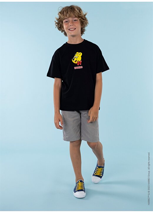 Haribo Baskılı Siyah Erkek Çocuk T-Shirt HRBTXT109 1