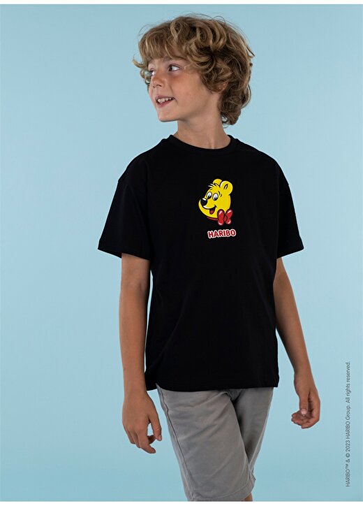 Haribo Baskılı Siyah Erkek Çocuk T-Shirt HRBTXT109 2