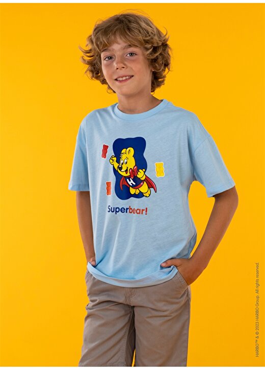 Haribo Baskılı Mavi Erkek Çocuk T-Shirt HRBTXT108 2