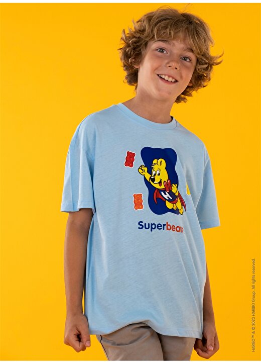 Haribo Baskılı Mavi Erkek Çocuk T-Shirt HRBTXT108 3