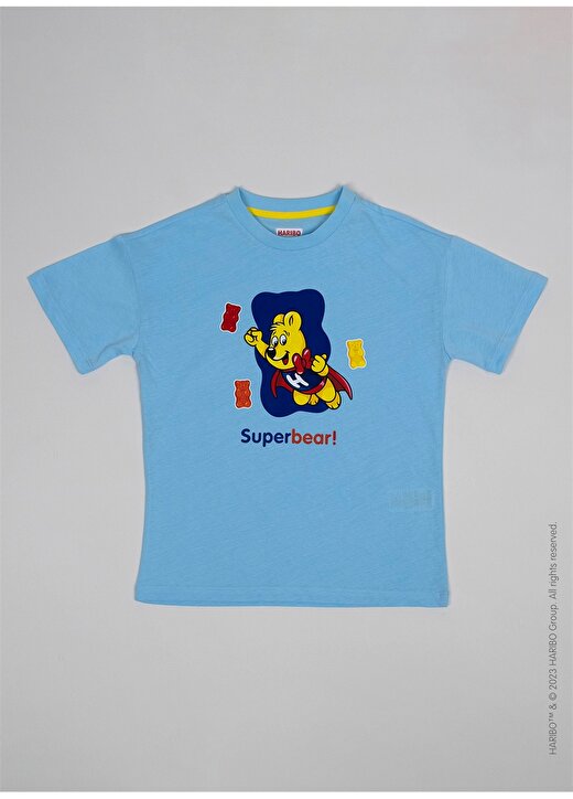 Haribo Baskılı Mavi Erkek Çocuk T-Shirt HRBTXT108 4
