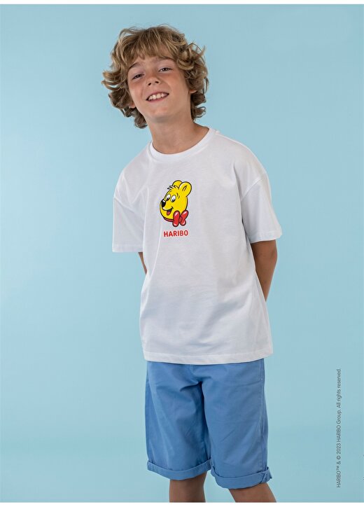 Haribo Baskılı Beyaz Erkek Çocuk T-Shirt HRBTXT109 2