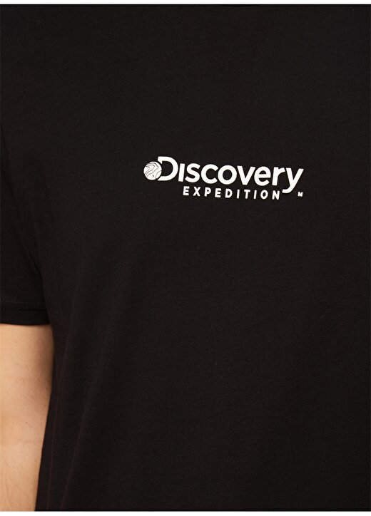 Discovery Expedition Siyah Erkek Bisiklet Yaka Baskılı T-Shirt D3WM-TST5 4