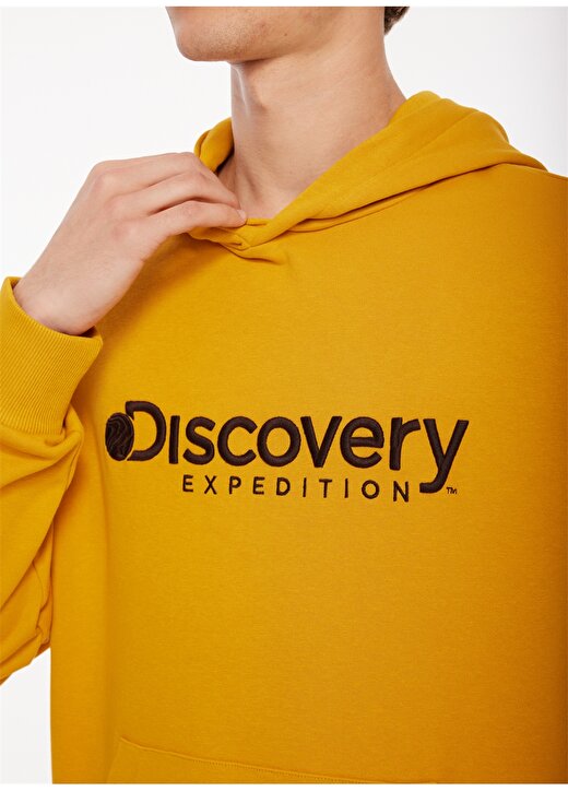 Discovery Expedition Hardal Erkek Kapüşonlu Nakışlı Sweatshirt D3WM-SWT28 3