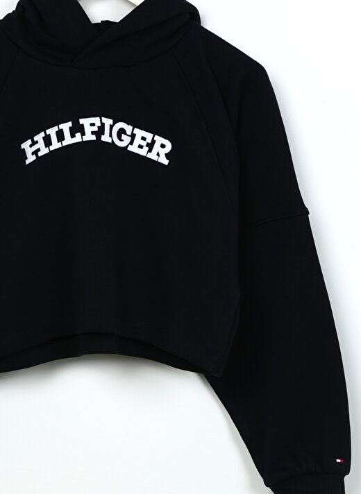 Tommy Hilfiger Mavi Kız Çocuk Kapüşonlu Uzun Kollu Sweatshirt KG0KG07381    3