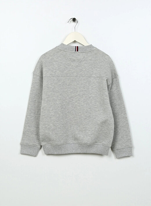 Tommy Hilfiger Gri Erkek Çocuk Bisiklet Yaka Uzun Kollu Sweatshirt KB0KB08301     3