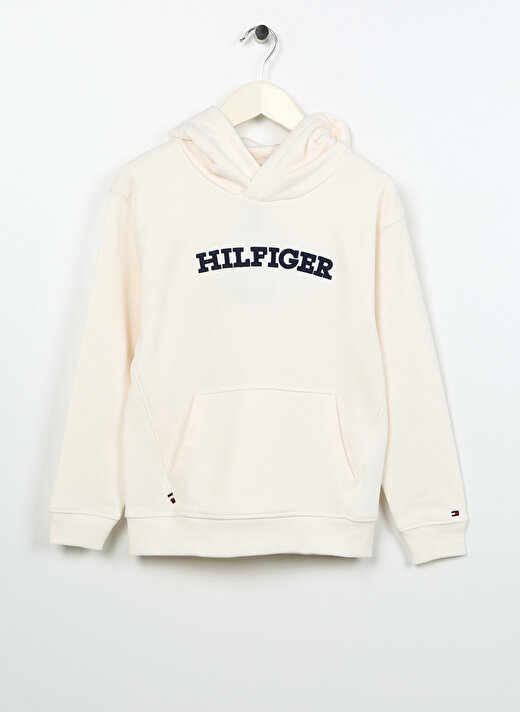 Tommy Hilfiger Beyaz Erkek Çocuk Kapüşonlu Uzun Kollu Sweatshirt KB0KB08290     1