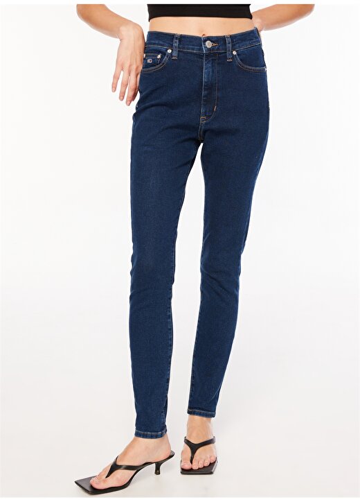 Tommy Jeans Normal Bel Dar Paça Normal Lacivert Kadın Denim Pantolon DW0DW160071 3