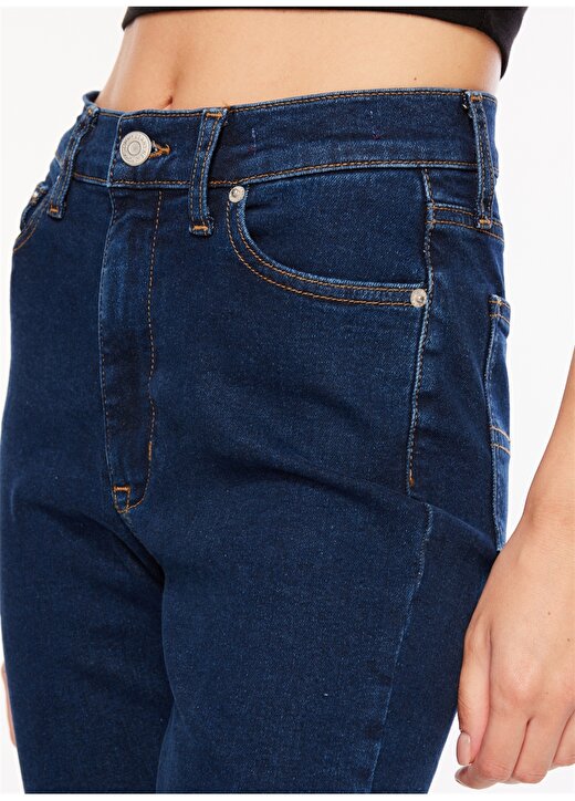 Tommy Jeans Normal Bel Dar Paça Normal Lacivert Kadın Denim Pantolon DW0DW160071 4