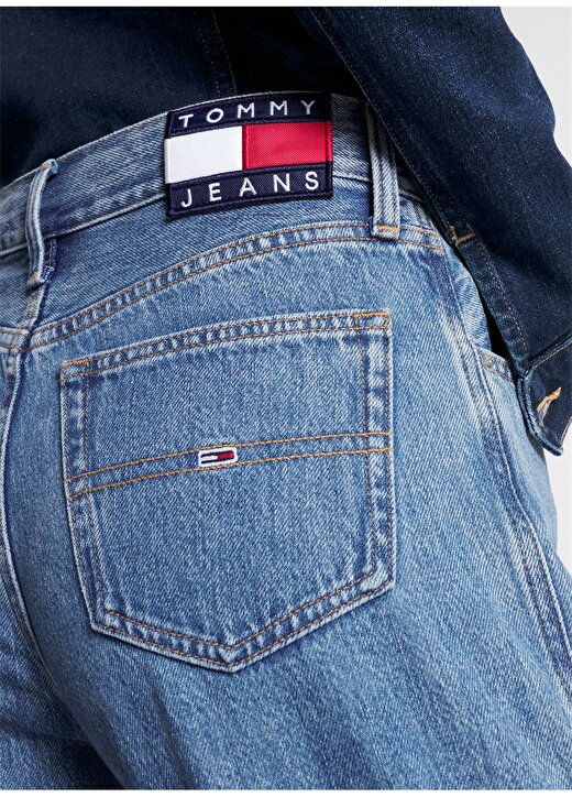 Tommy Jeans Normal Bel Geniş Paça Normal Lacivert Kadın Denim Pantolon DW0DW159961 3
